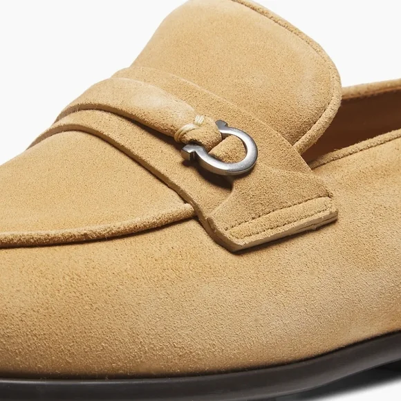 NWT $895 Salvatore Ferragamo Desio Suede Leather Moccasins Size 8.5